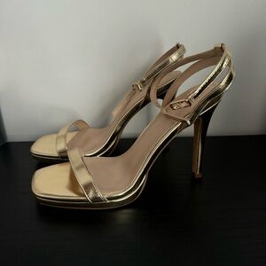 Gold High Heel Sandals